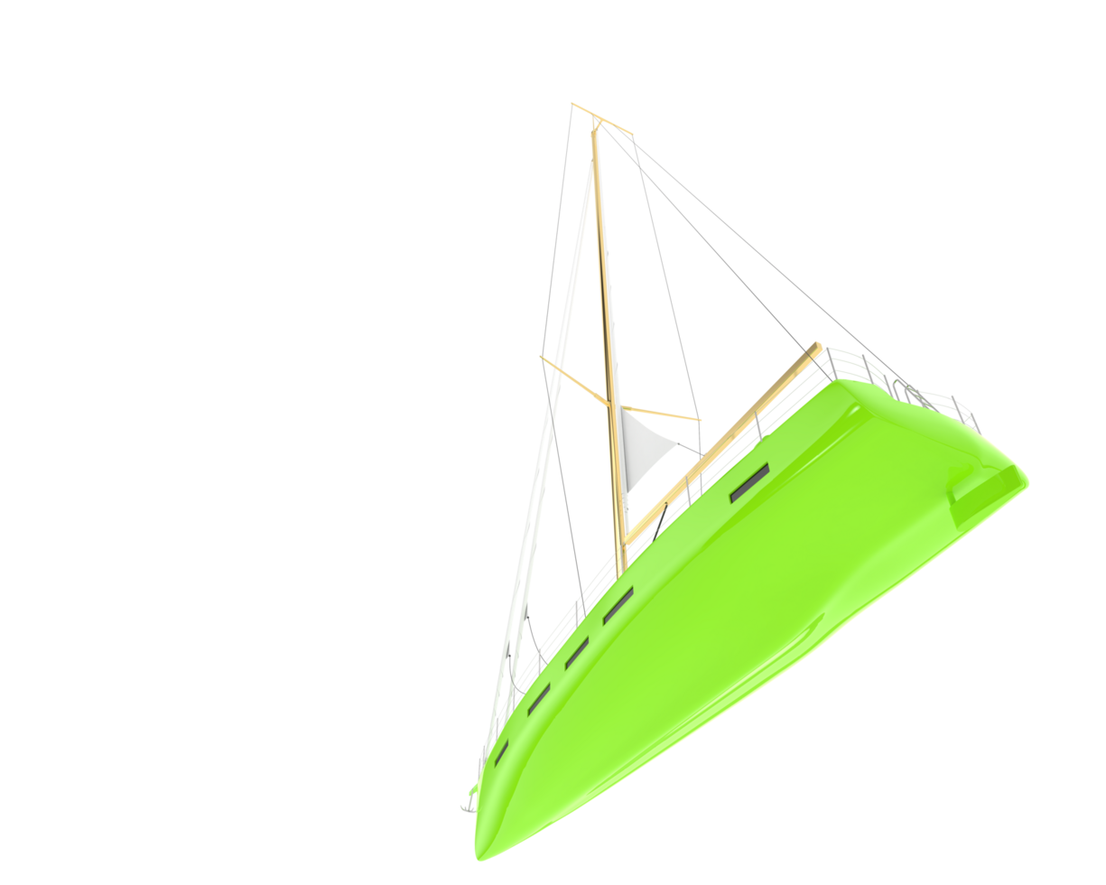 Sail boat isolated on background. 3d rendering - illustration png