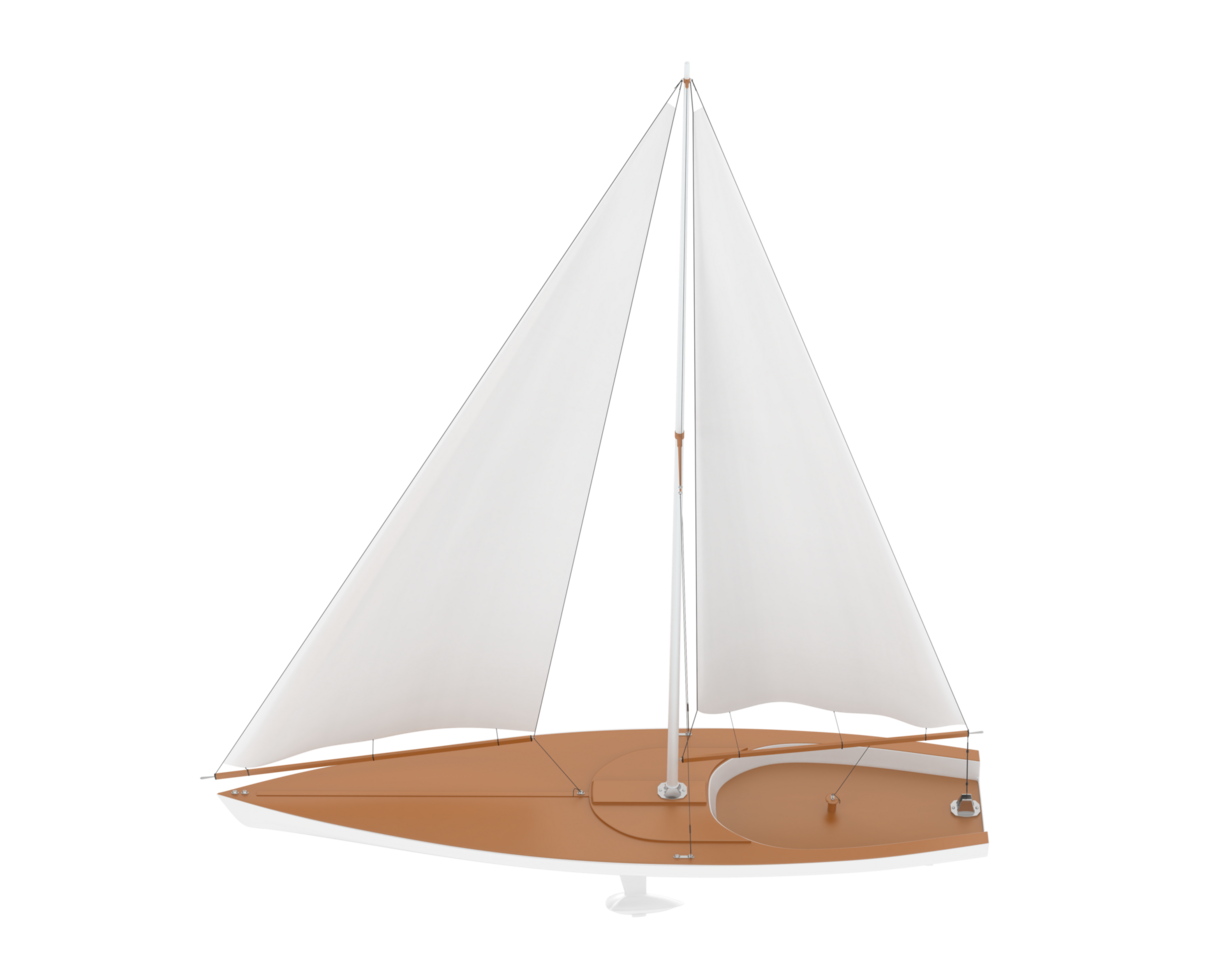 Sail boat isolated on background. 3d rendering - illustration png