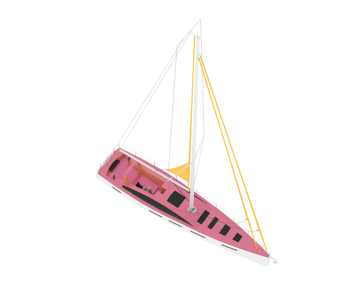 Sail boat isolated on background. 3d rendering - illustration png