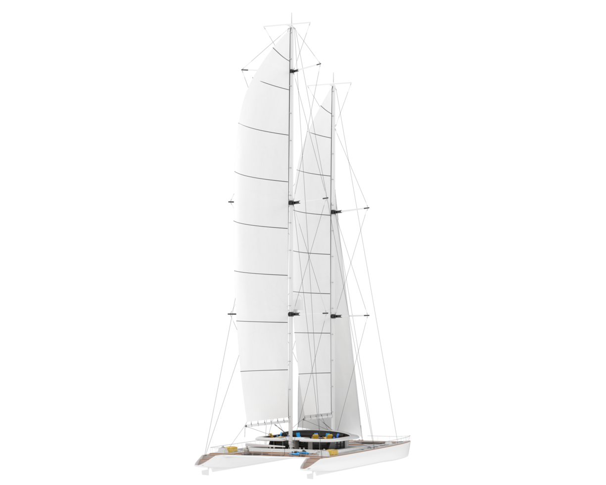 Sail boat isolated on background. 3d rendering - illustration png