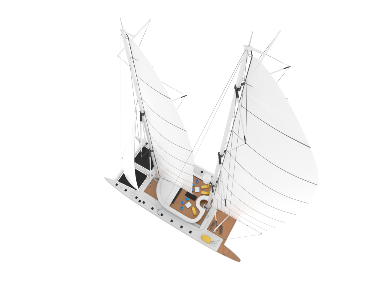 Sail boat isolated on background. 3d rendering - illustration png
