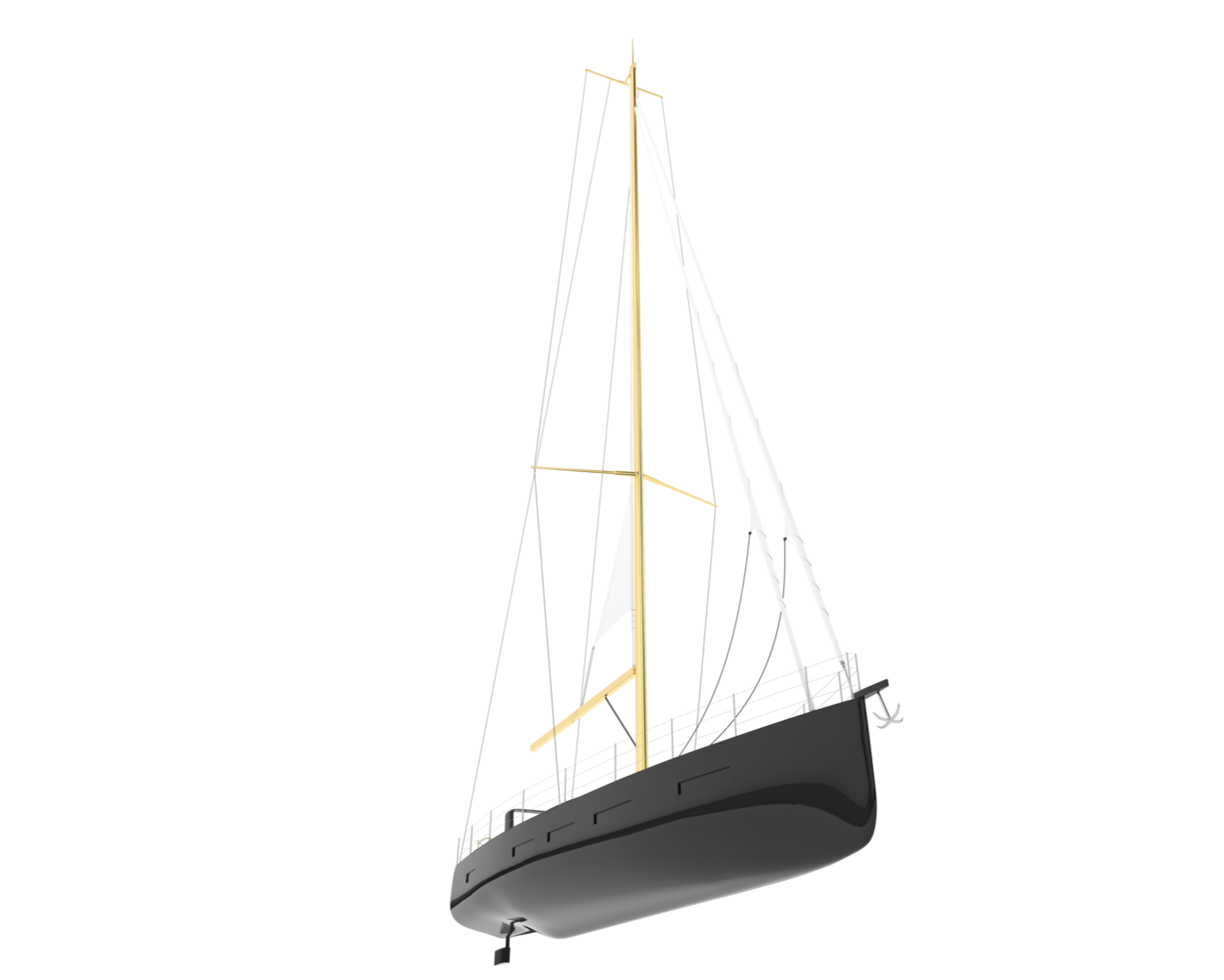 Sail boat isolated on background. 3d rendering - illustration png