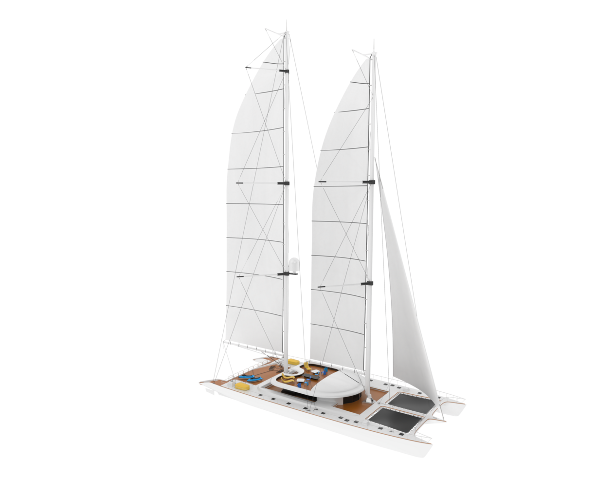 Sail boat isolated on background. 3d rendering - illustration png