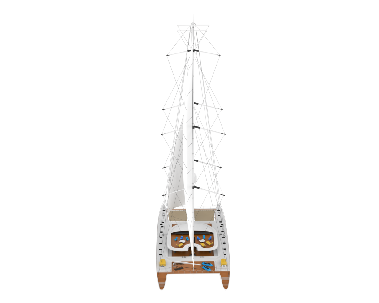 Sail boat isolated on background. 3d rendering - illustration png