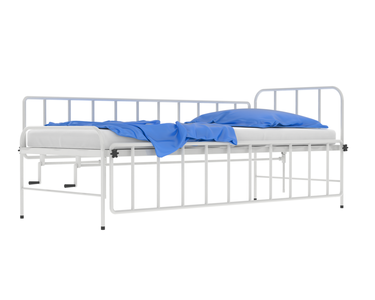 Hospital bed isolated on background. 3d rendering - illustration png