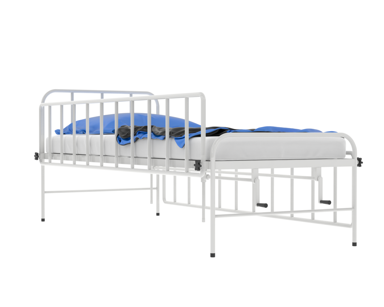 Hospital bed isolated on background. 3d rendering - illustration png