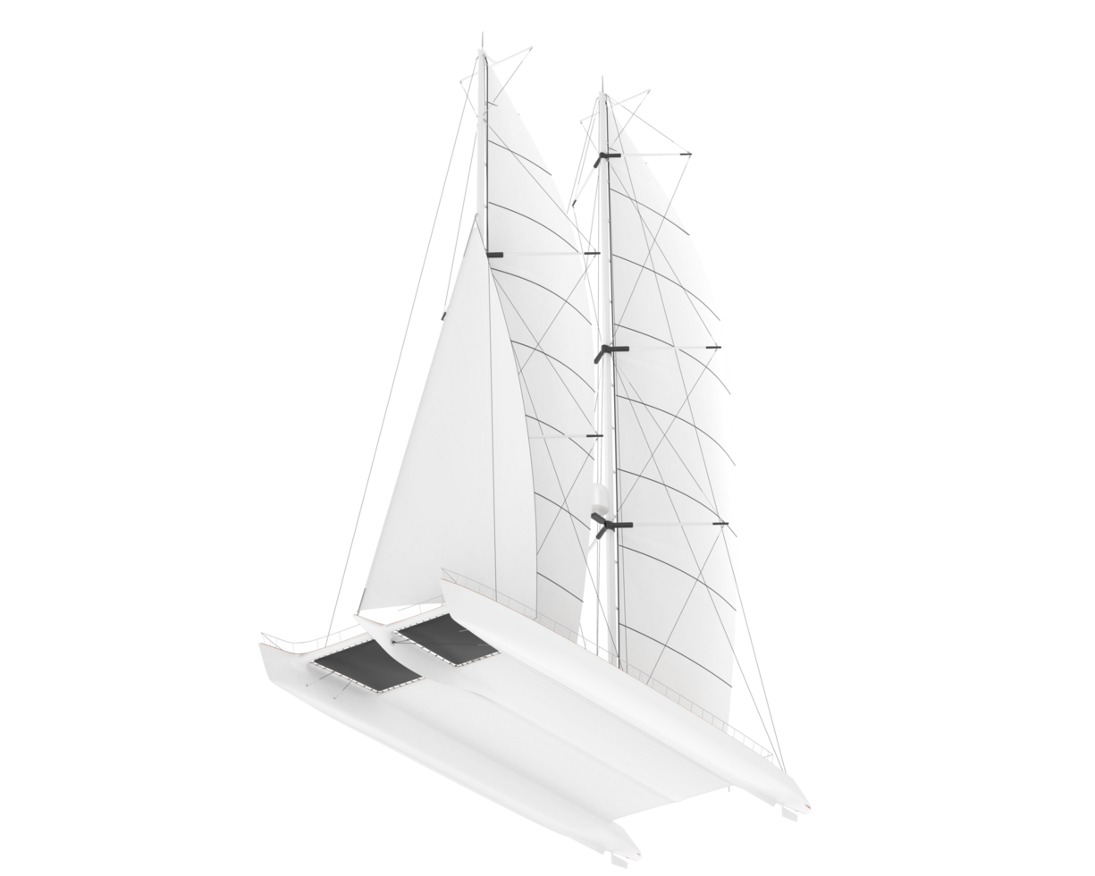 Sail boat isolated on background. 3d rendering - illustration png