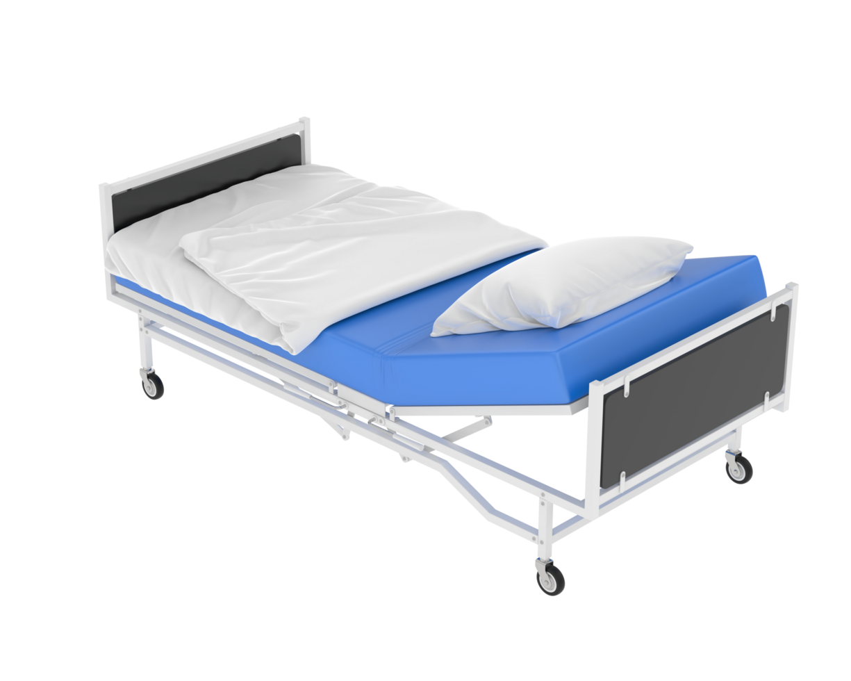 Hospital bed isolated on background. 3d rendering - illustration png