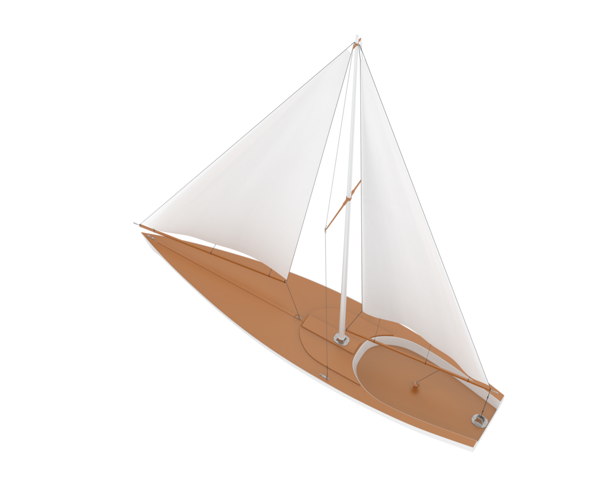 Sail boat isolated on background. 3d rendering - illustration png
