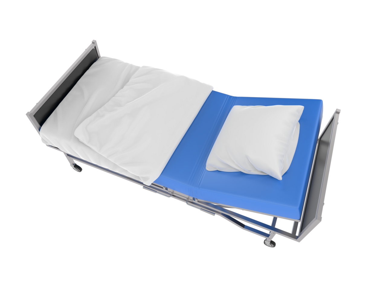 Hospital bed isolated on background. 3d rendering - illustration png