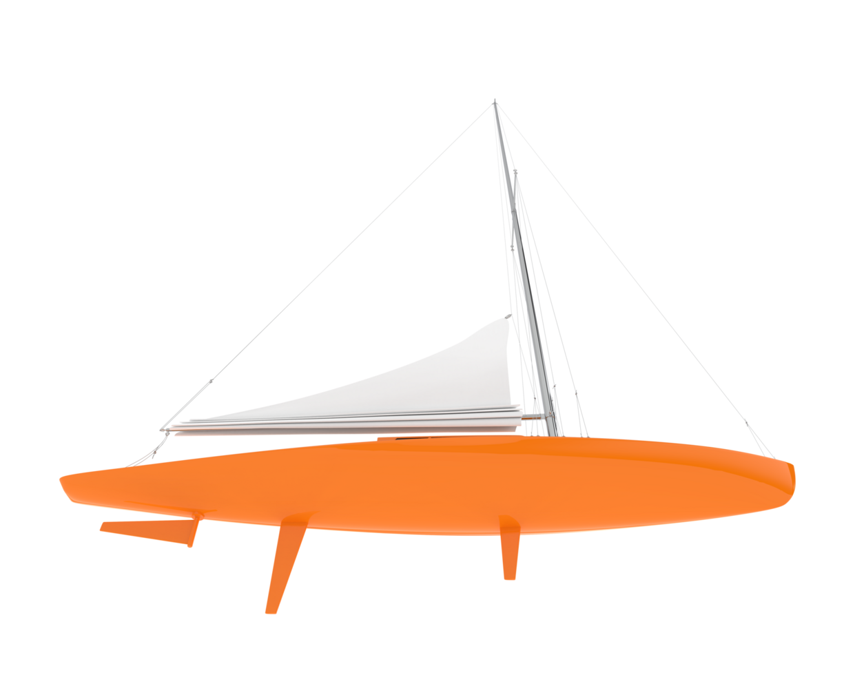 Sail boat isolated on background. 3d rendering - illustration png