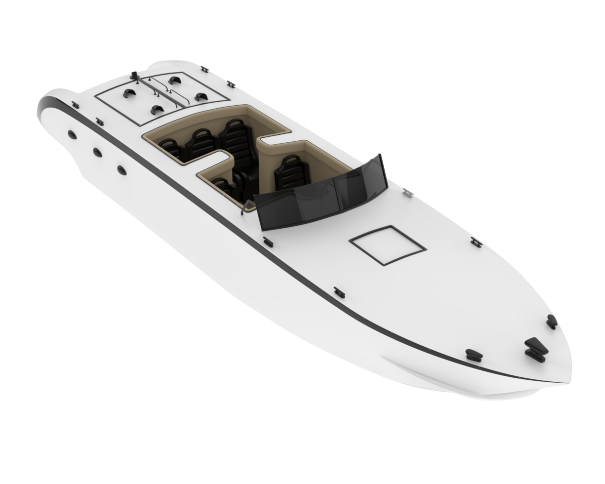 Speed boat isolated on background. 3d rendering - illustration png