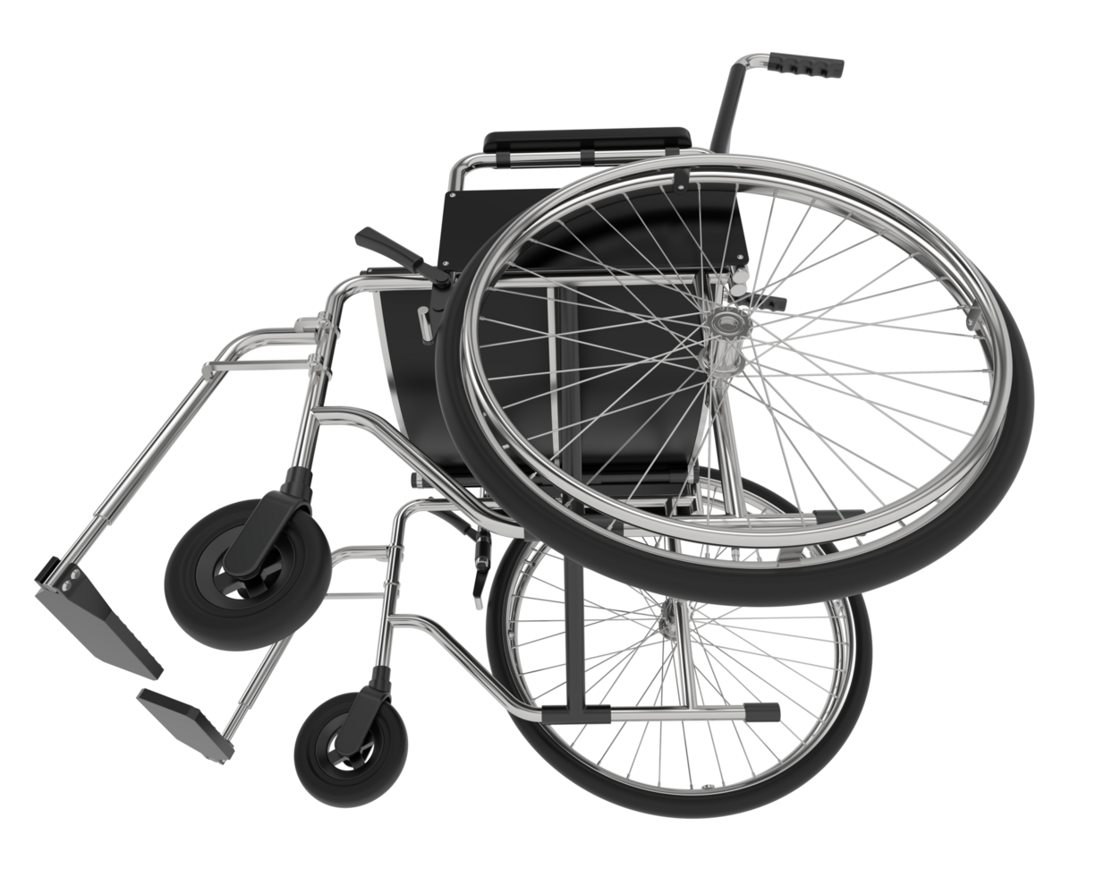 Wheelchair isolated on background. 3d rendering - illustration png