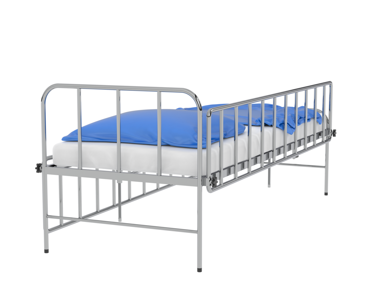 Hospital bed isolated on background. 3d rendering - illustration png