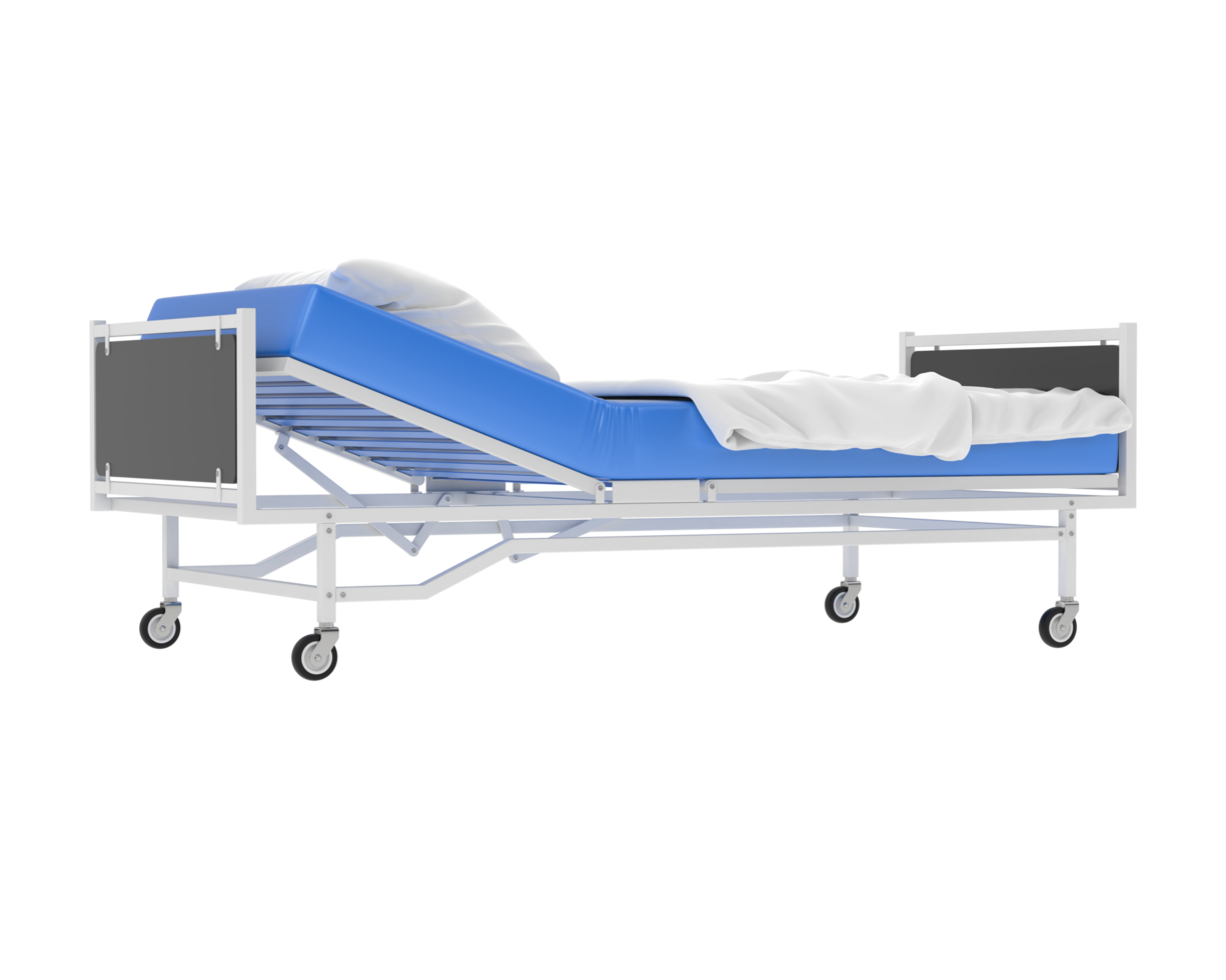 Hospital bed isolated on background. 3d rendering - illustration png
