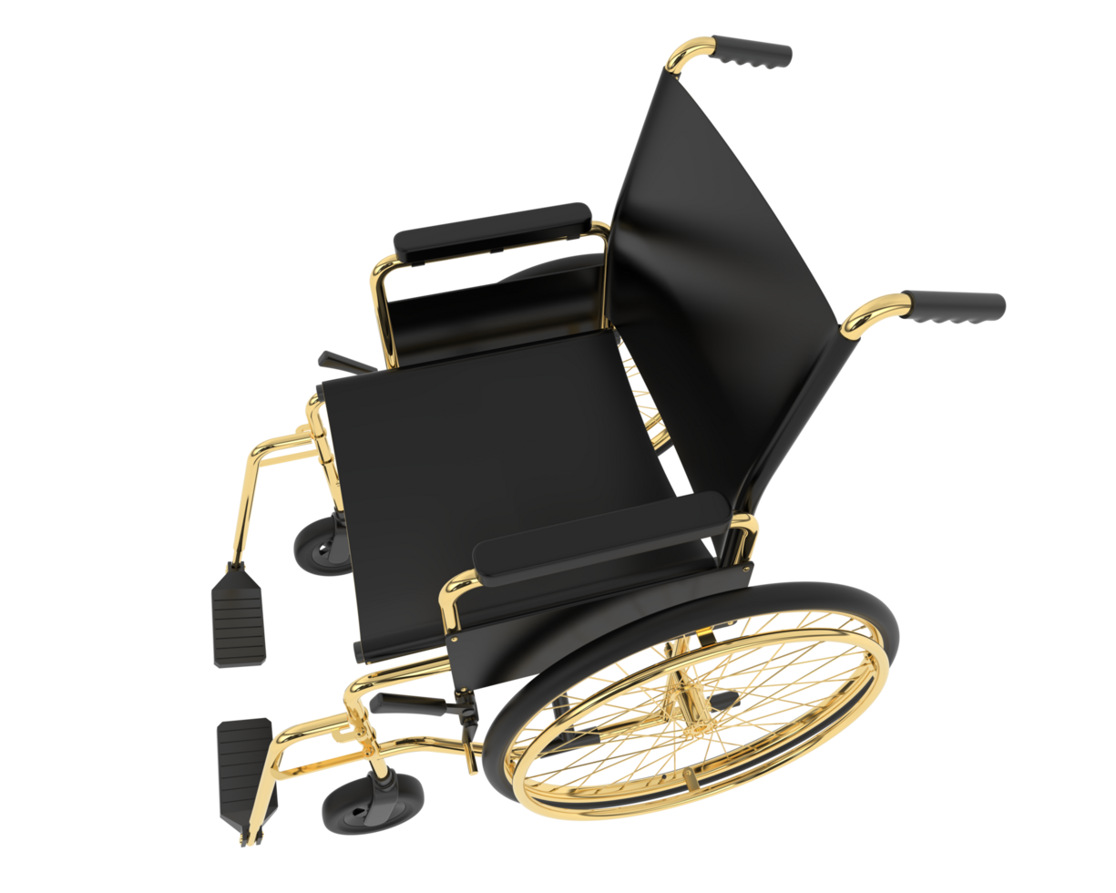 Wheelchair isolated on background. 3d rendering - illustration png