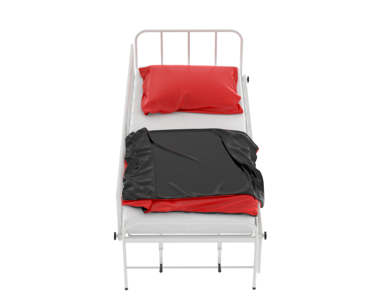 Hospital bed isolated on background. 3d rendering - illustration png