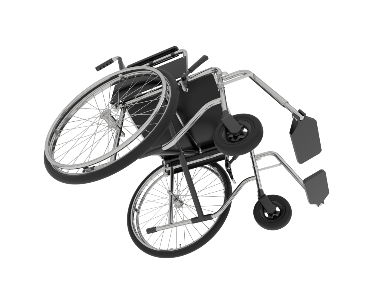 Wheelchair isolated on background. 3d rendering - illustration png