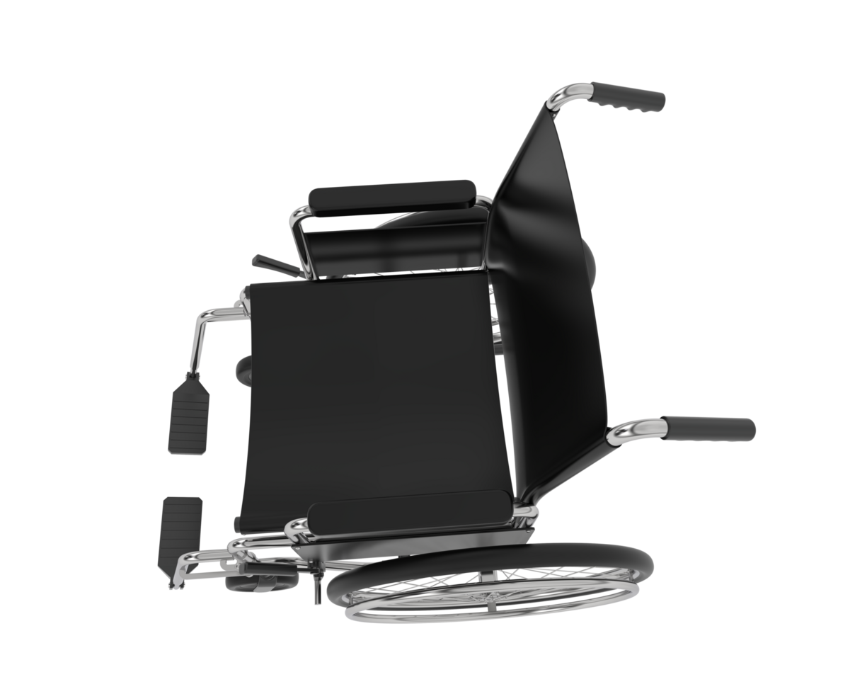 Wheelchair isolated on background. 3d rendering - illustration png