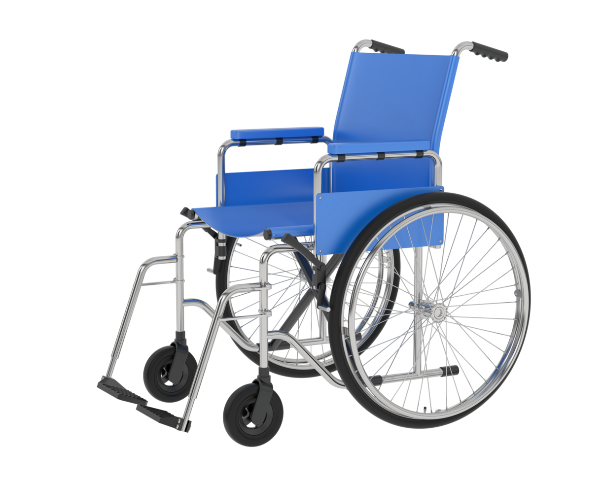 Wheelchair isolated on background. 3d rendering - illustration png