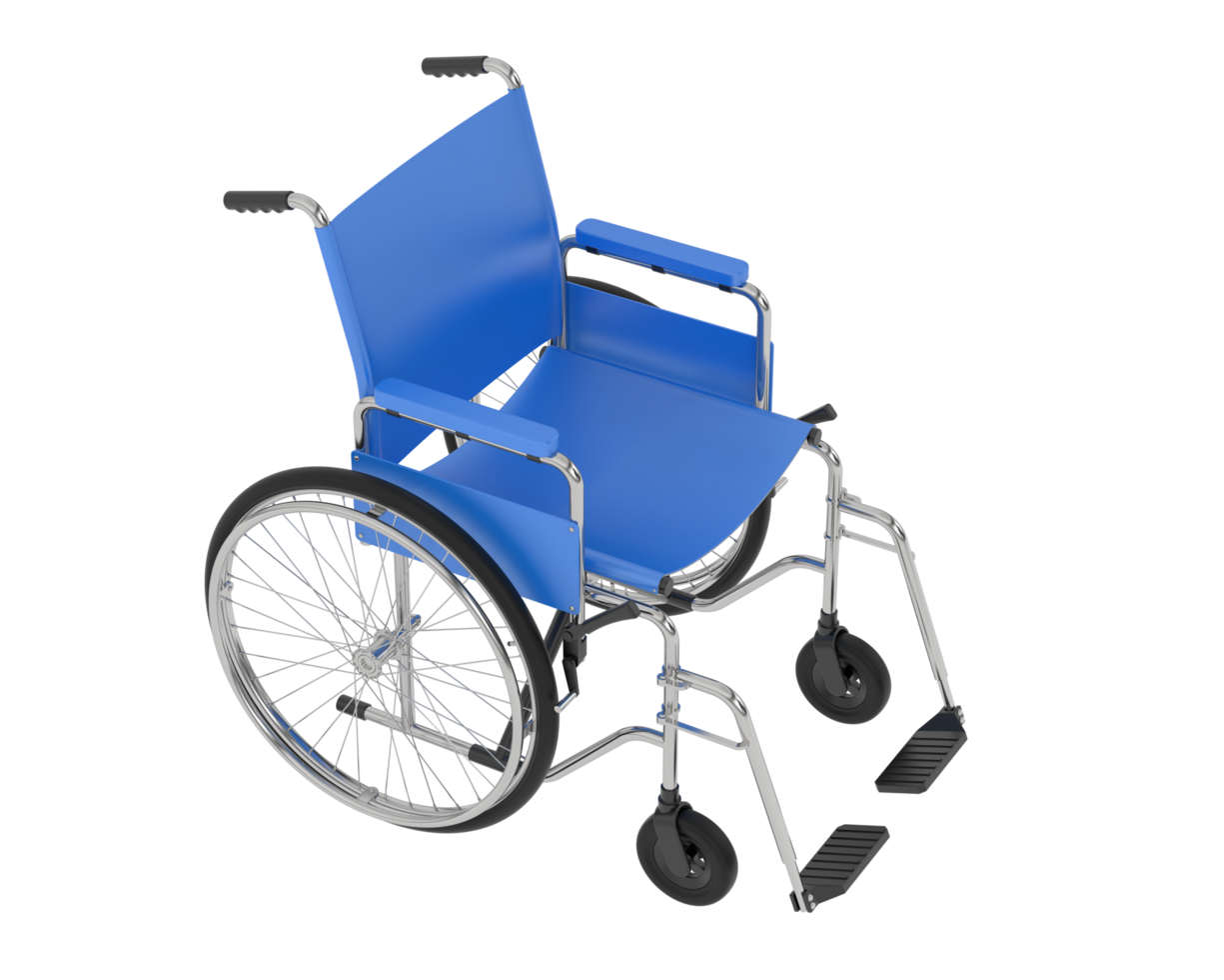 Wheelchair isolated on background. 3d rendering - illustration png