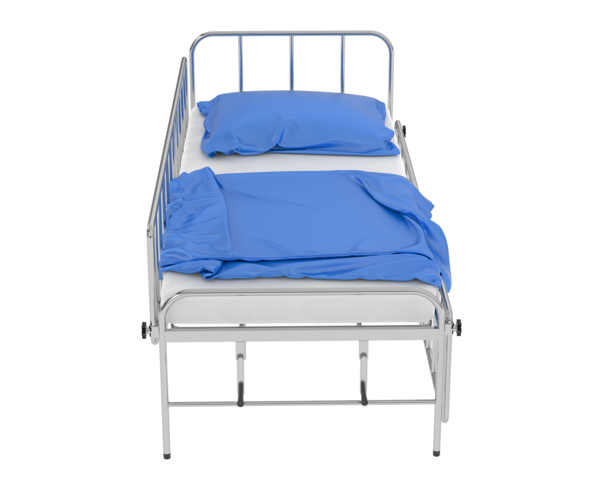 Hospital bed isolated on background. 3d rendering - illustration png