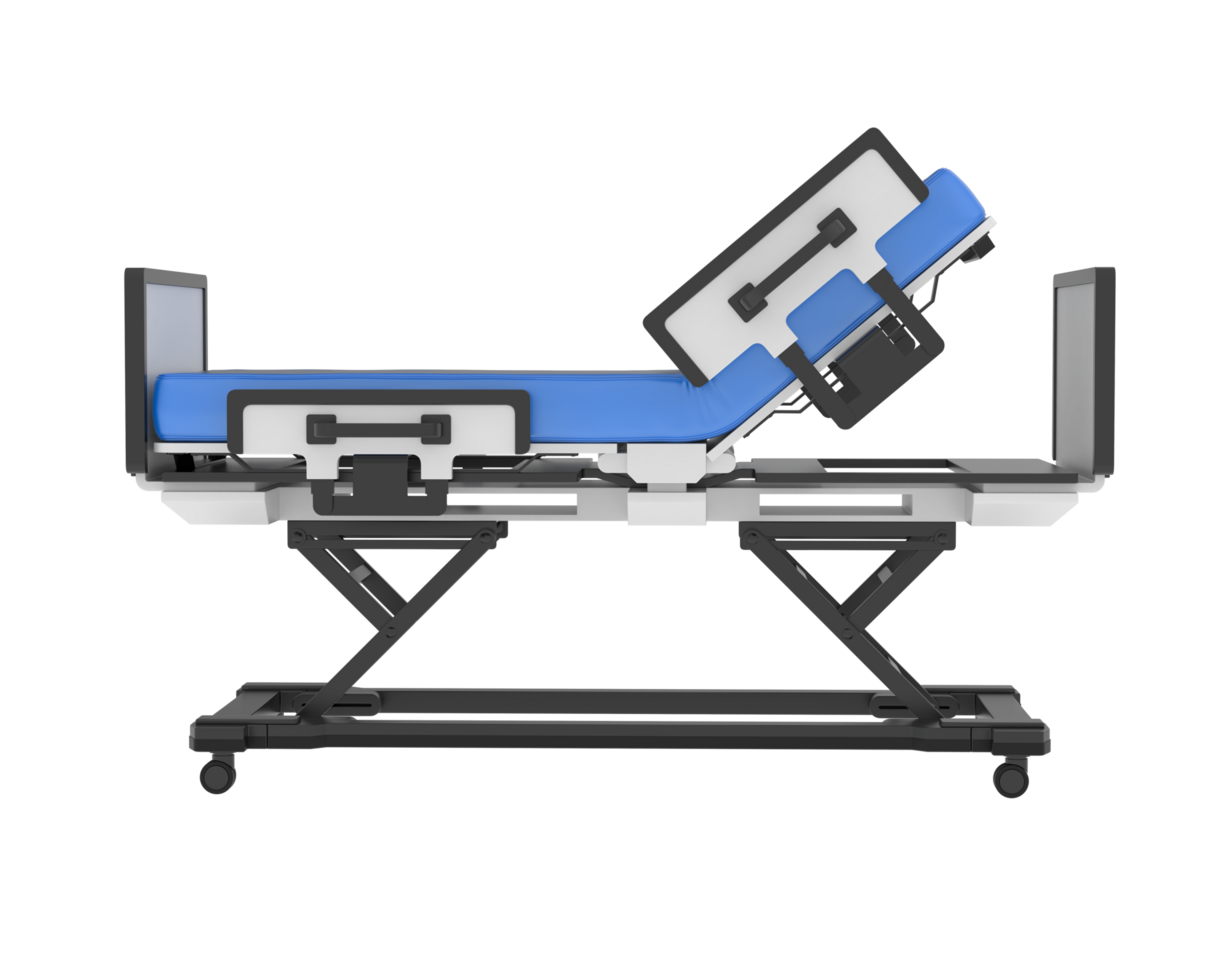 Hospital bed isolated on background. 3d rendering - illustration png