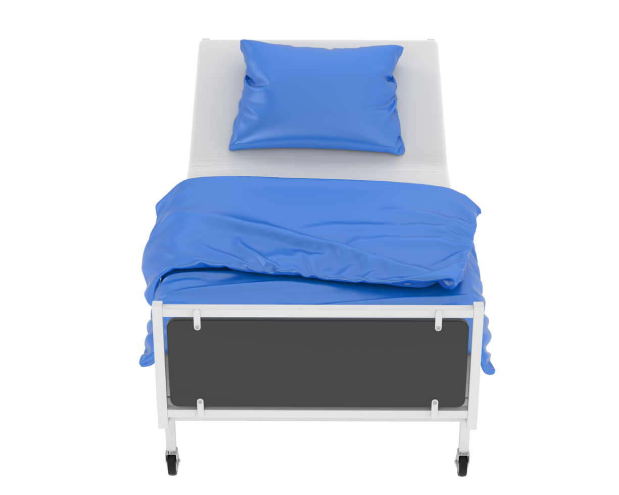 Hospital bed isolated on background. 3d rendering - illustration png