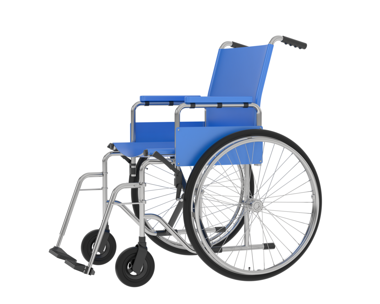 Wheelchair isolated on background. 3d rendering - illustration png