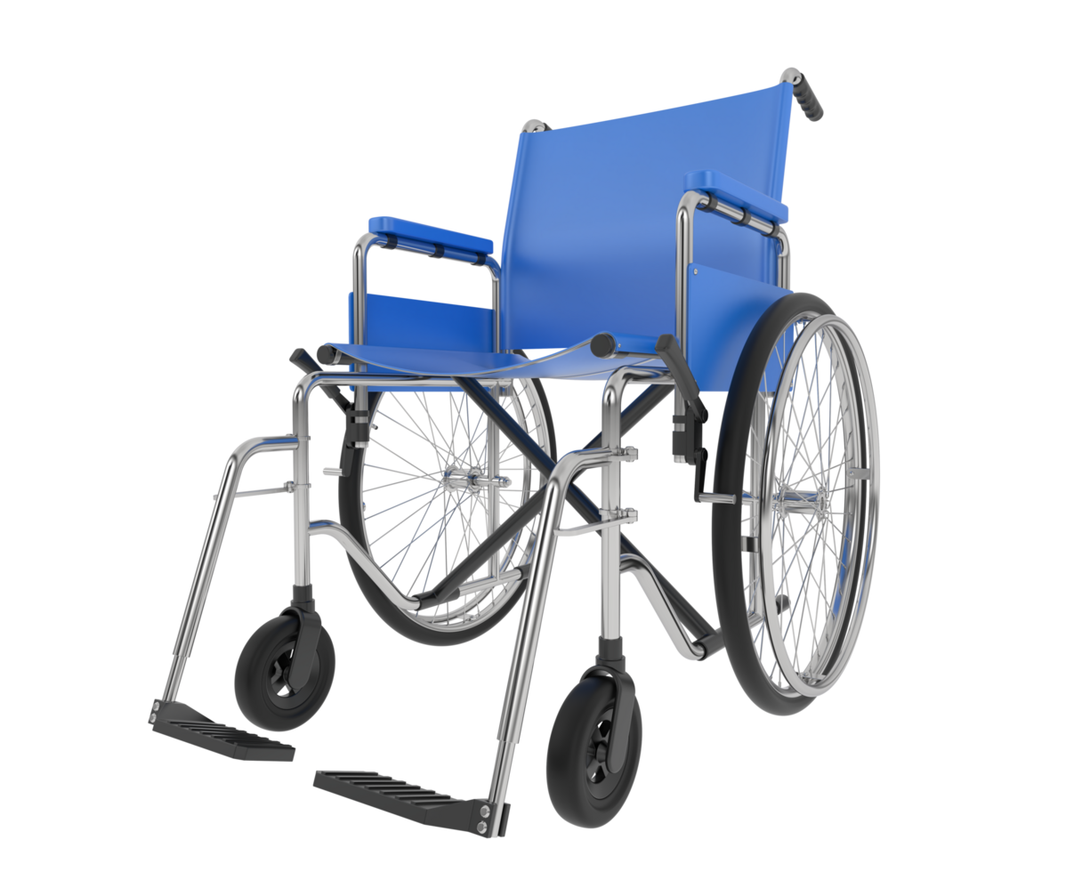 Wheelchair isolated on background. 3d rendering - illustration png