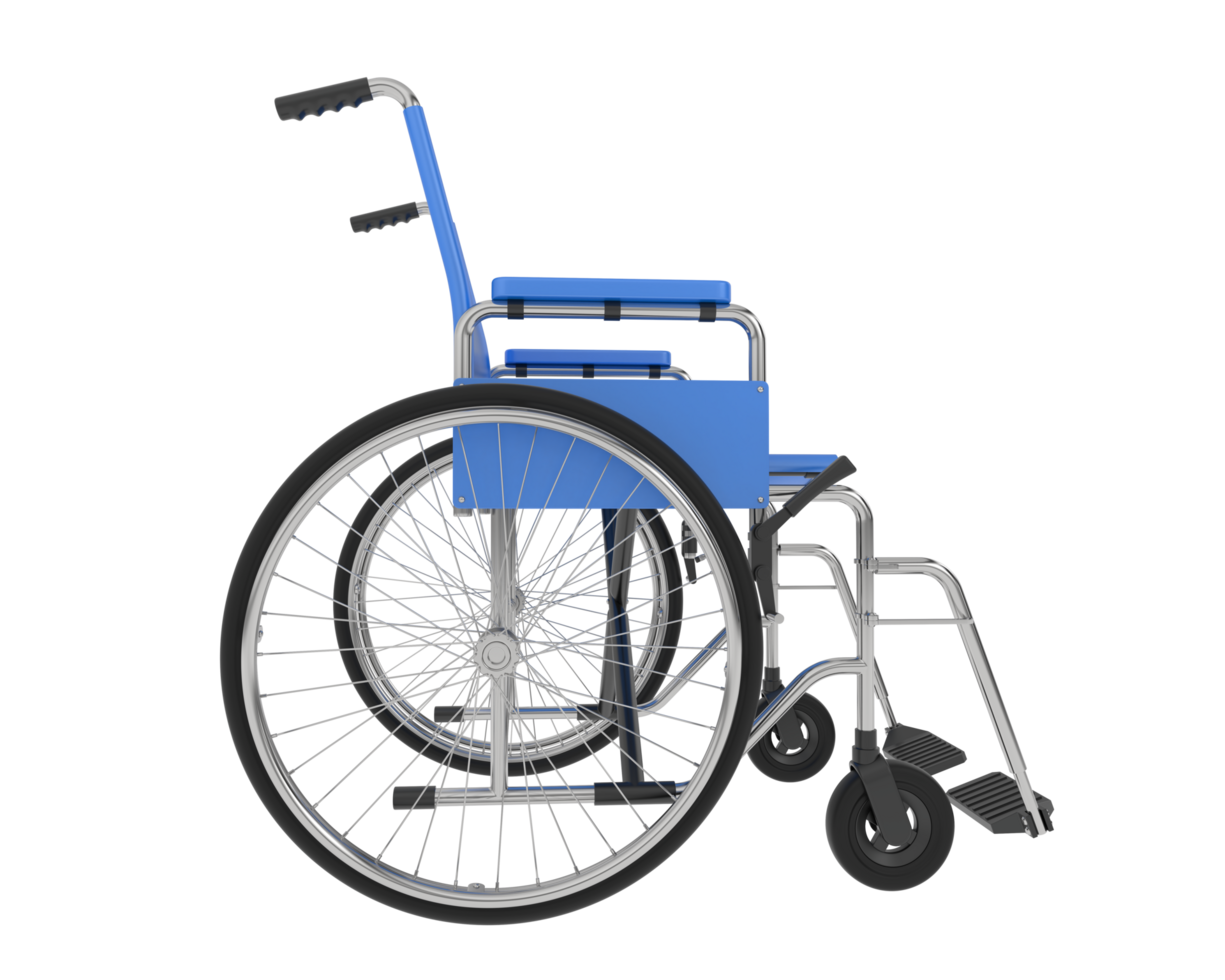 Wheelchair isolated on background. 3d rendering - illustration png