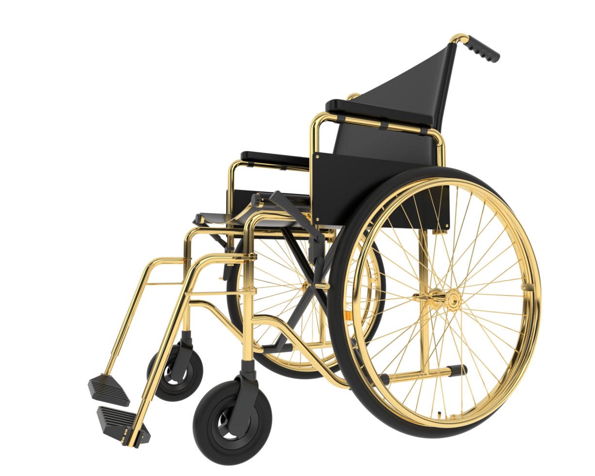 Wheelchair isolated on background. 3d rendering - illustration png