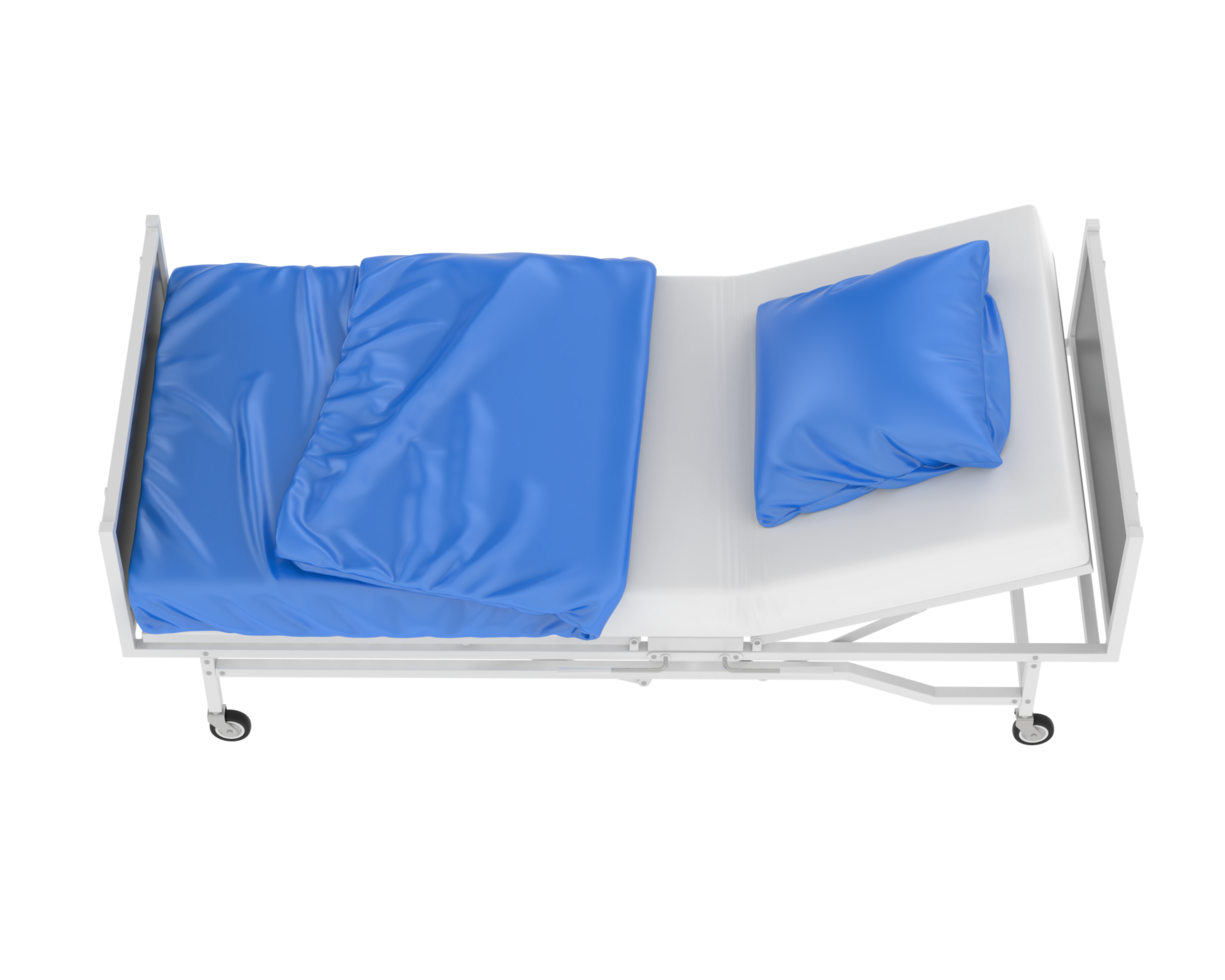 Hospital bed isolated on background. 3d rendering - illustration png