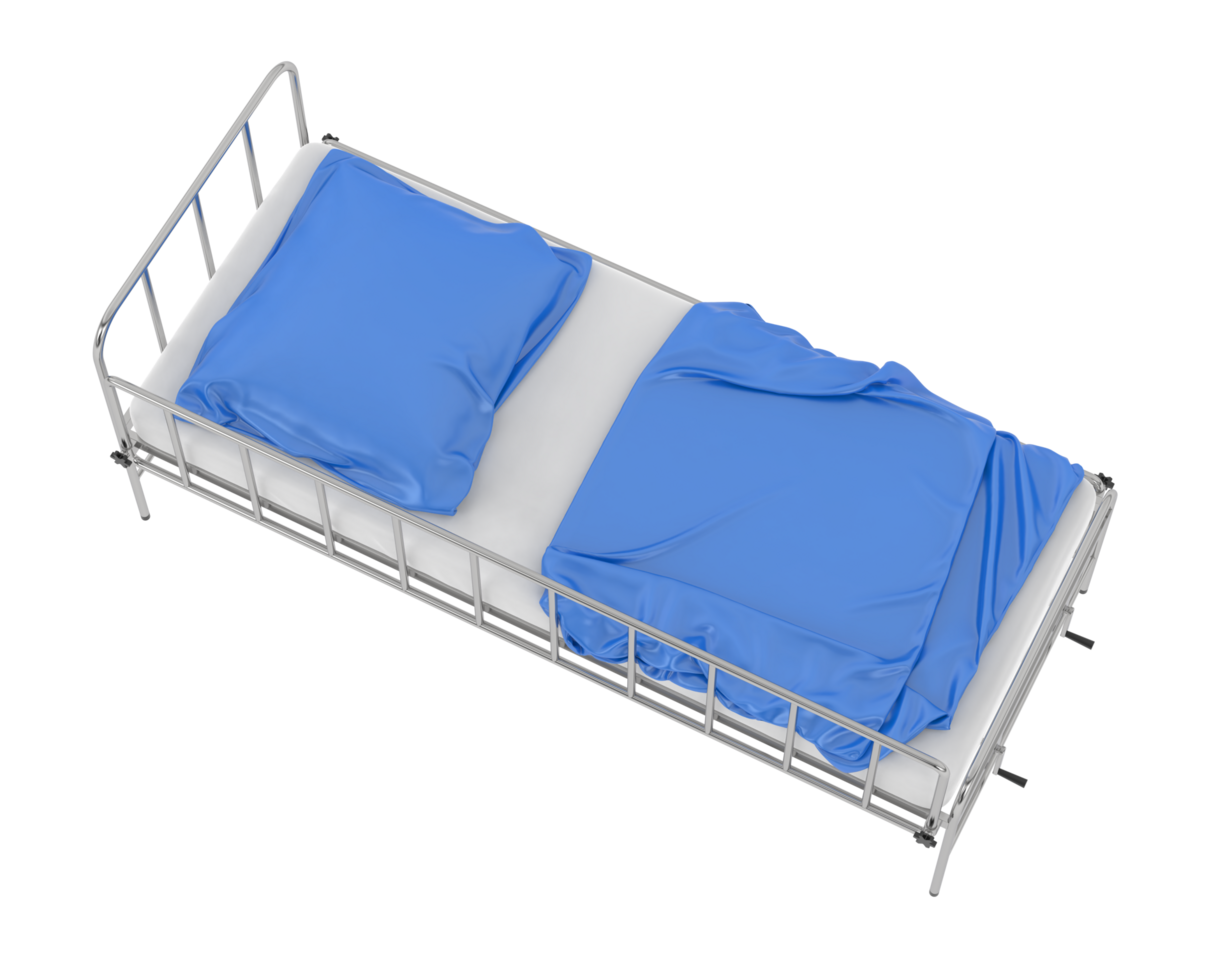Hospital bed isolated on background. 3d rendering - illustration png