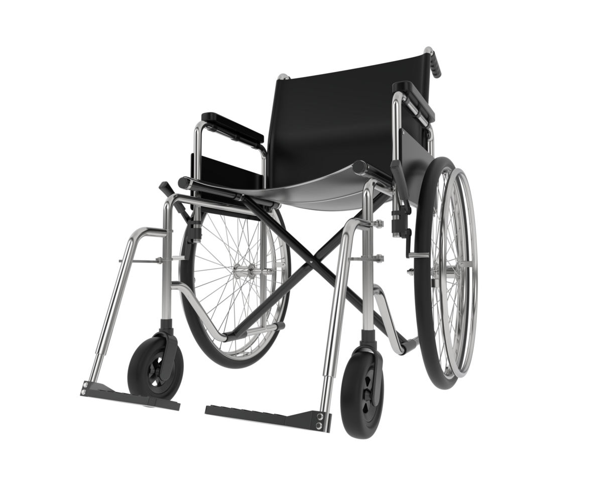 Wheelchair isolated on background. 3d rendering - illustration png