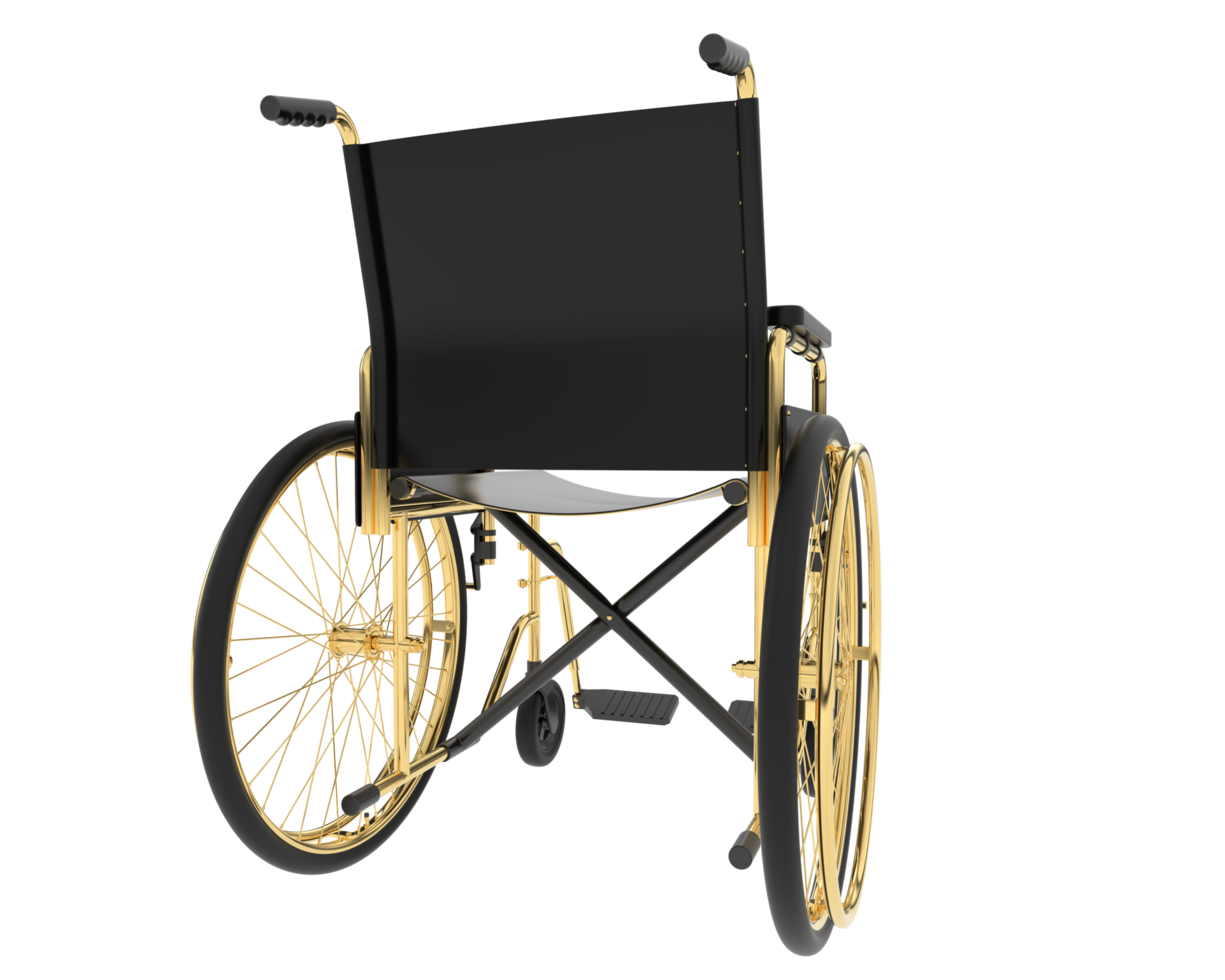 Wheelchair isolated on background. 3d rendering - illustration png