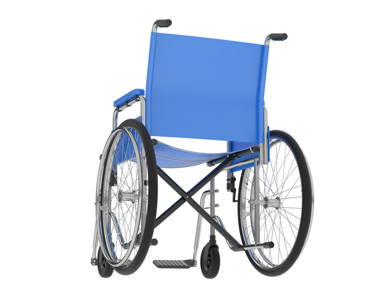 Wheelchair isolated on background. 3d rendering - illustration png