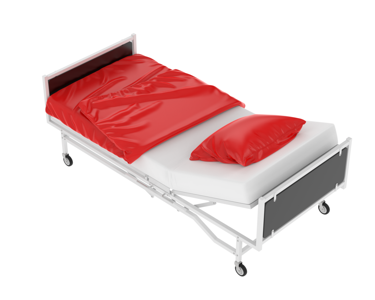 Hospital bed isolated on background. 3d rendering - illustration png