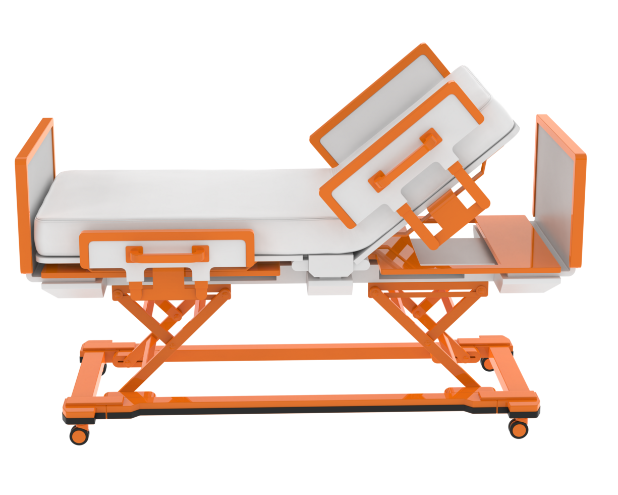 Hospital bed isolated on background. 3d rendering - illustration png