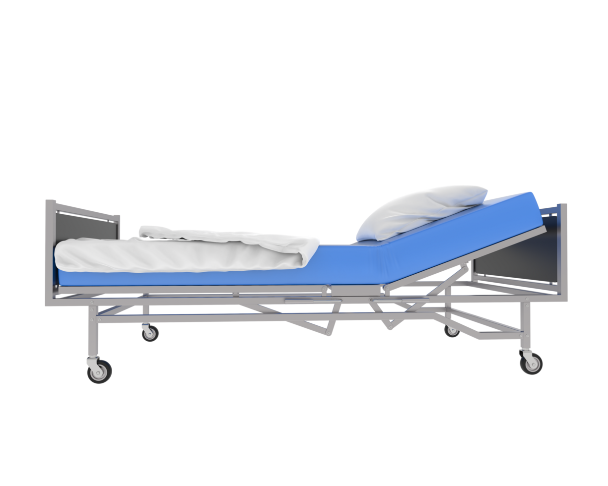 Hospital bed isolated on background. 3d rendering - illustration png