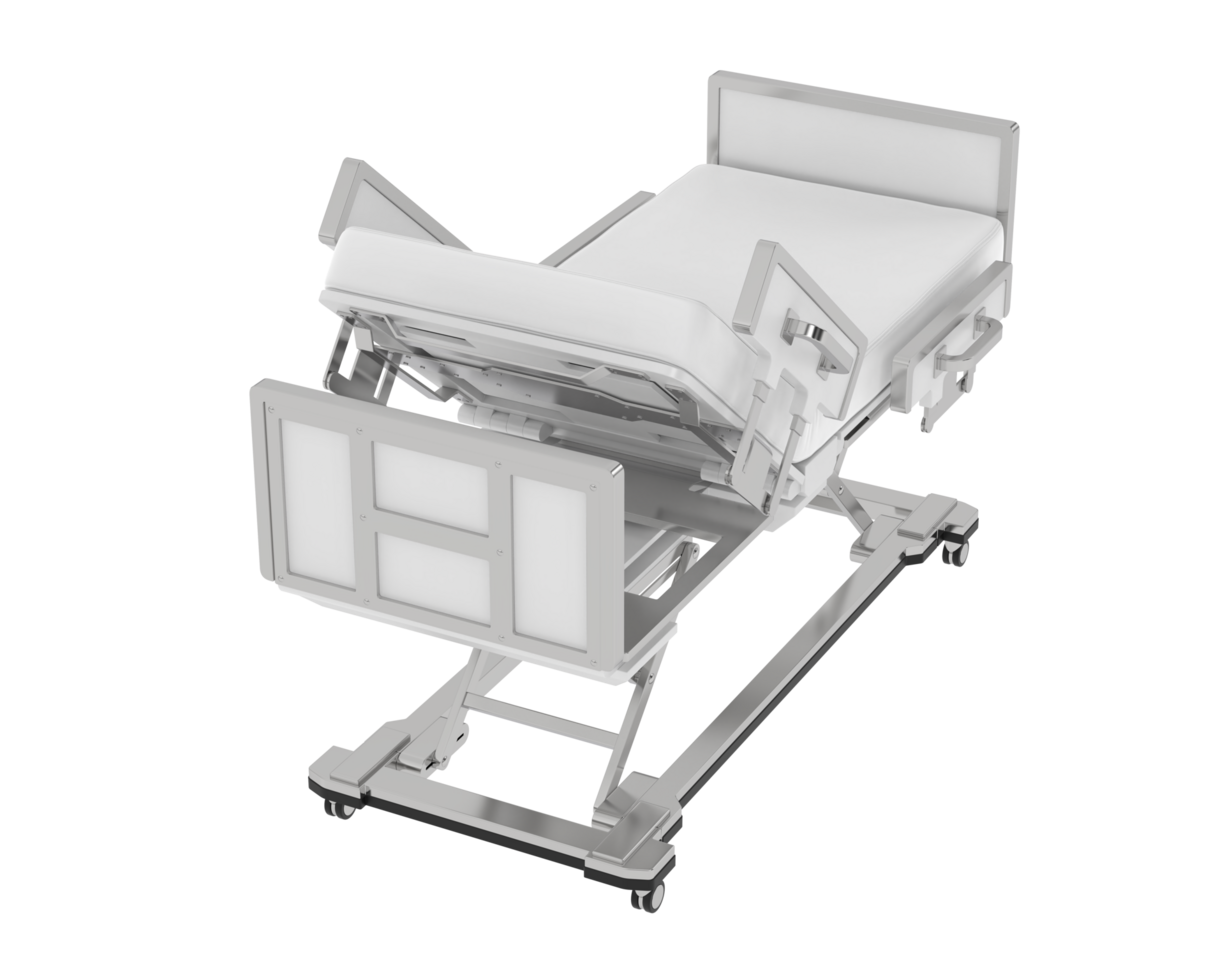 Hospital bed isolated on background. 3d rendering - illustration png