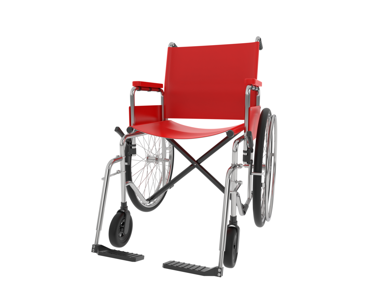 Wheelchair isolated on background. 3d rendering - illustration png