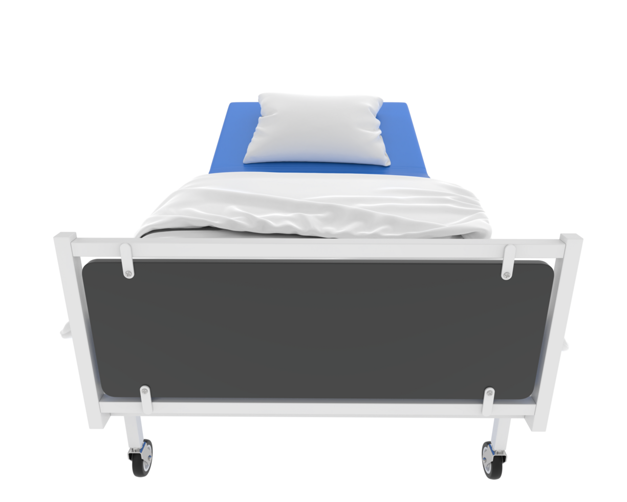 Hospital bed isolated on background. 3d rendering - illustration png
