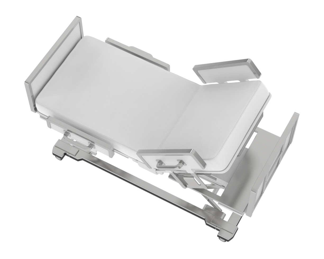 Hospital bed isolated on background. 3d rendering - illustration png