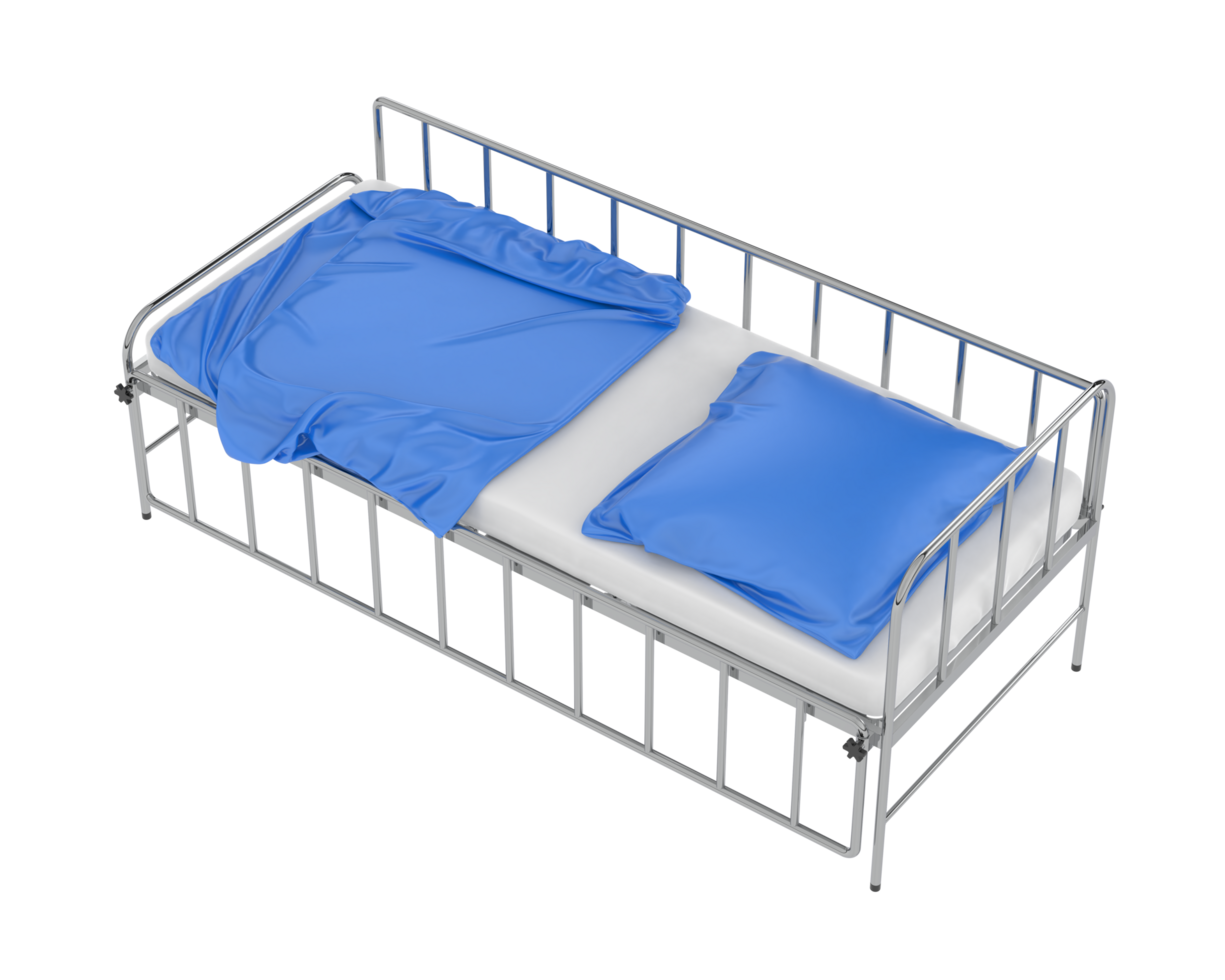 Hospital bed isolated on background. 3d rendering - illustration png