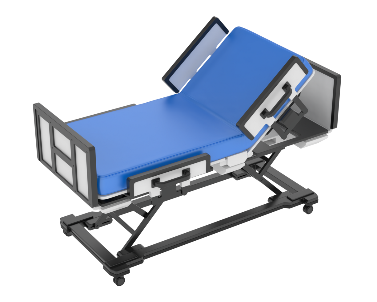 Hospital bed isolated on background. 3d rendering - illustration png
