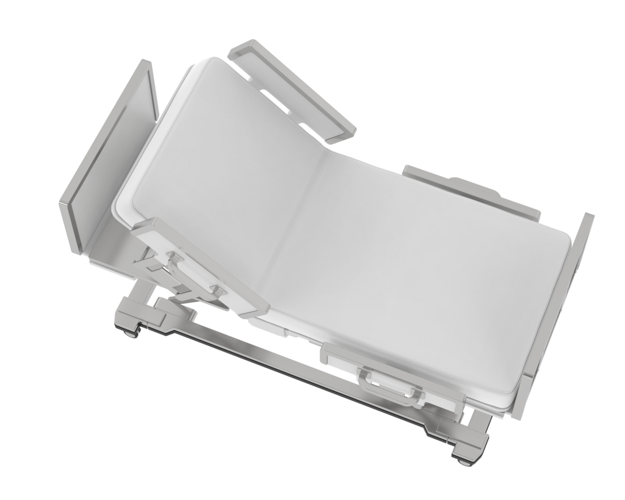 Hospital bed isolated on background. 3d rendering - illustration png