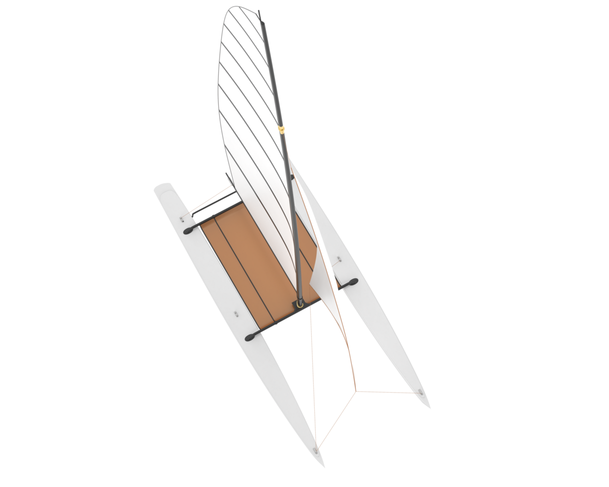 Sail boat isolated on background. 3d rendering - illustration png
