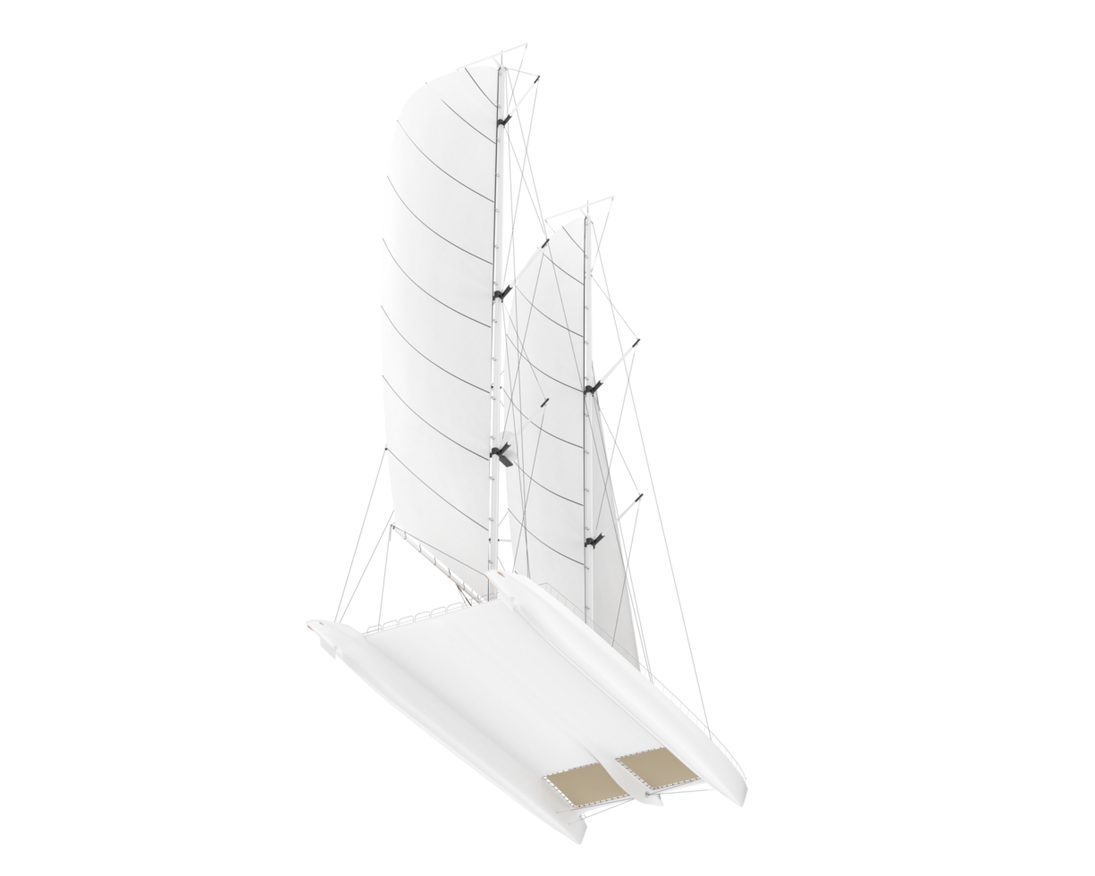 Sail boat isolated on background. 3d rendering - illustration png