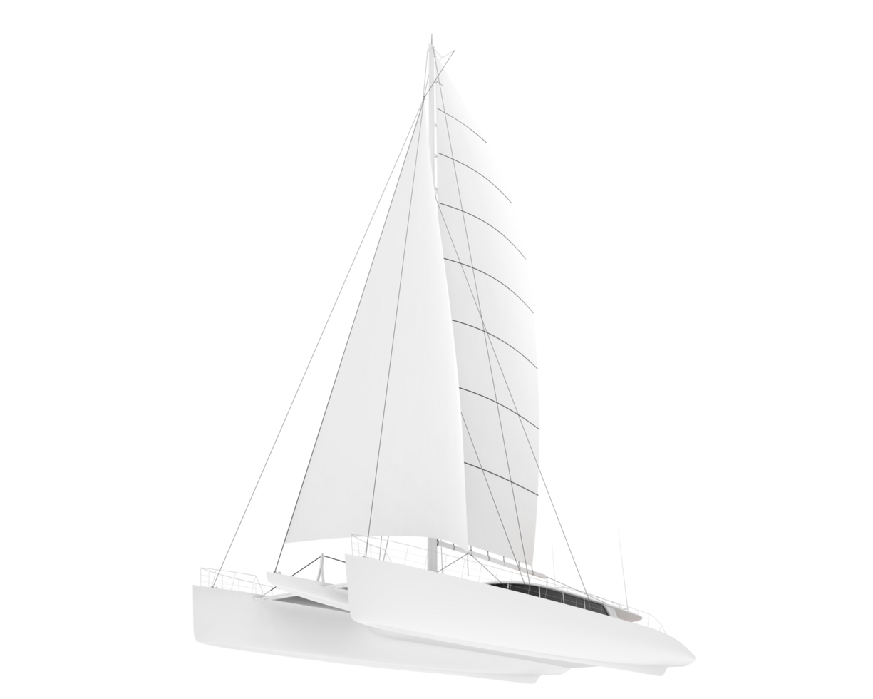 Sail boat isolated on background. 3d rendering - illustration png